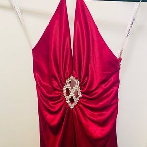 Burgundy evening dress